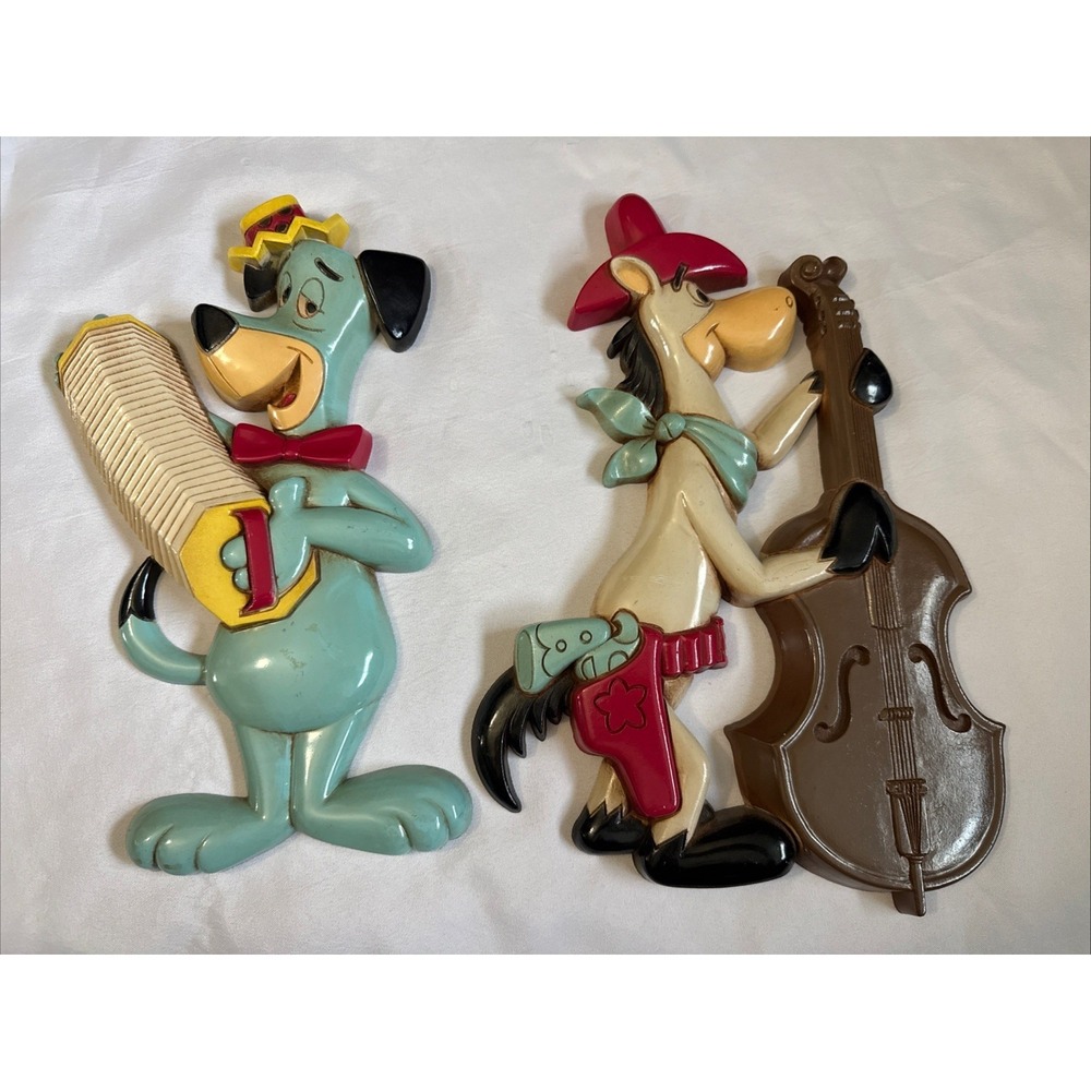 Vintage 1978 Huckleberry Hound And Quickdraw McGraw Homco Wall Decor Plaques